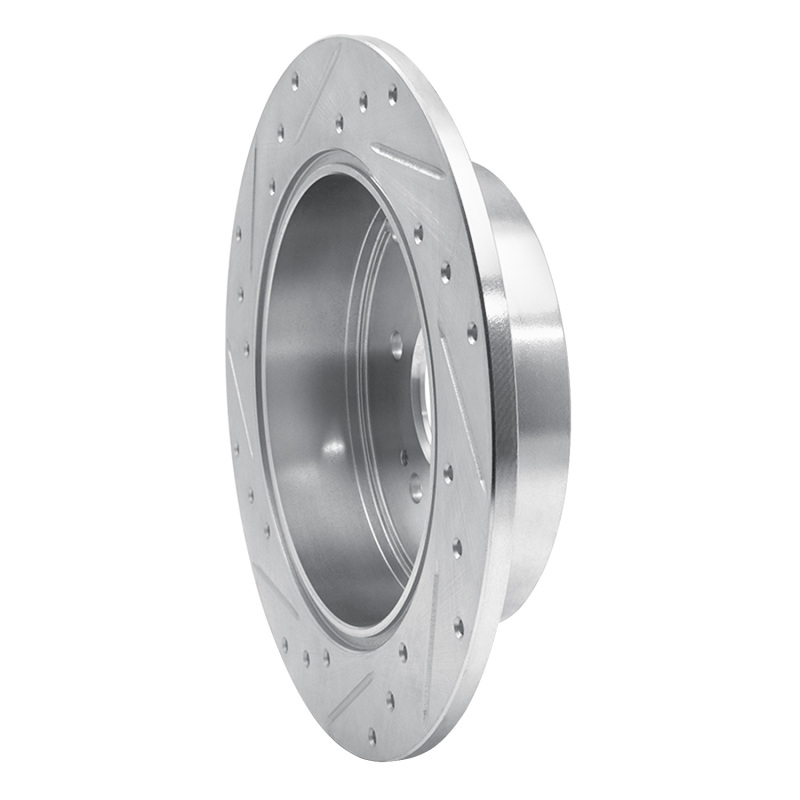 Mitsubishi Grandis Brake Rotor (1) - Rear Right - R1 Concepts - Drilled & Slotted - Silver - `04-`11